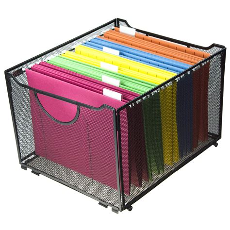 metal file holder box|file folder racks & holders.